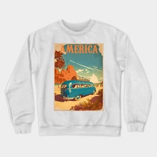 America Desert Vintage Travel Art Poster Crewneck Sweatshirt